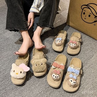 【臺灣出貨】【5068人收藏】卡通可愛勃肯鞋女新款時尚休閒百搭軟底防滑厚底懶人半拖鞋女外穿【CBD優選】