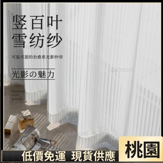 嘉義有貨⚡️免運 多款式 加厚豎百葉白紗 窗簾 透光不透人窗紗紗簾 白色遮光簾 飄窗陽臺客廳隔斷 半遮光落地窗簾紗124