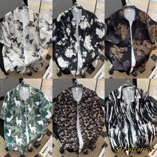 ✨Fancern✨ 臺灣出貨 M-8XL 花襯衫 大尺碼襯衫 古著 短袖襯衫 夏天上衣 短袖花襯衫沙灘服夏威夷泰國旅遊男