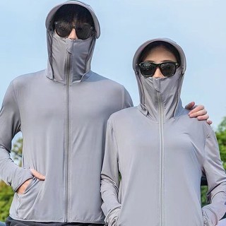 【限時特價】 夏季男女通用情侶款冰絲網眼防紫外線釣魚服薄款透氣戶外防曬衣
