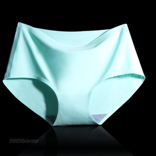 【雅格菲】 臺灣出貨 性感冰絲無痕內褲女 中腰大尺碼內褲 素色 一片式三角褲