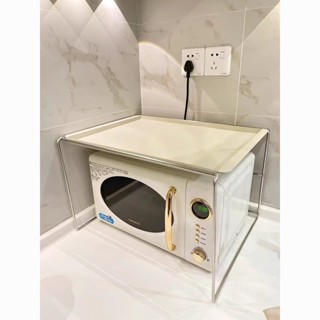 微波爐置物架 廚房收納烤箱架 家用雙層臺麵 不銹鋼 可拆卸 防颳省空間