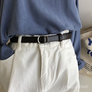 桃園快速🚚 網紅衕款細皮帶女簡約百搭無孔韓版學生牛仔褲腰帶女黑色ins風酷