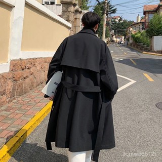 JTL品質優選-【1014人收藏】闇黑係風衣男中長款外套韓版潮流帥氣潮牌ins寬鬆休閒秋冬季大衣