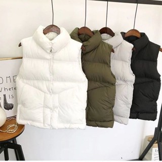 Luzi🎀S-4XL 大尺碼背心外套 秋冬無袖立領馬甲 大碼外套 外穿百搭短款寬鬆顯瘦 無袖背心 保暖背心 棉服