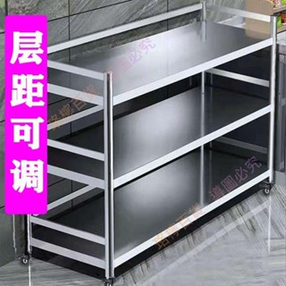 📣🐽🏮直銷 不銹鋼護欄廚房置物架落地式多層微波爐烤箱省空間可移動儲物架子 TEMA