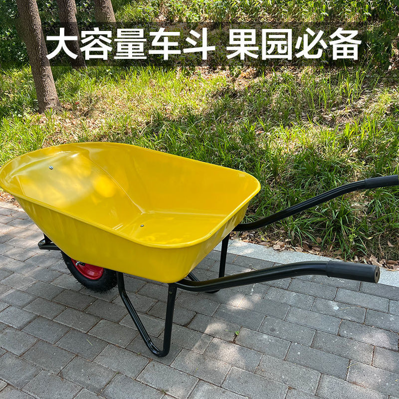 *熱賣加厚農用小推車獨輪手推車工地建築用推沙石子家用推垃圾蔬菜水果