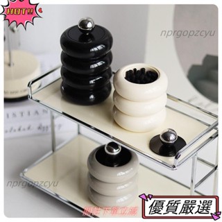 🌈限時優惠 北歐風創意收納桶 亞克力蓋桌面收納 防塵卸妝棉籤收納盒 樹脂牙籤罐 梳妝檯收納 置物架55