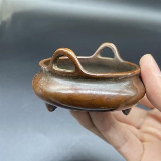 🌈臺灣出貨MY🌈【聚財貓】仿古合金沖天耳小香爐 三足雙耳香爐香薰爐擺件🌈熱銷🌈