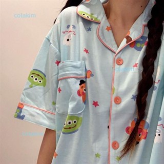 夏天睡衣 居家服 睡裙 睡衣套裝 短袖睡衣 卡通睡衣 玩具總動員睡衣女夏季新款短袖短褲薄款夏天可外穿居家服套裝