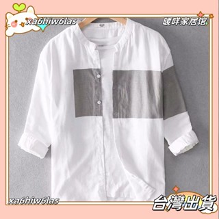 xa6hiw6las✨不用等 襯衫亨利領 休閑襯衫男 短袖襯衫 網紅襯衫男 時尚潮流襯衫男 亨利領襯衣 韓