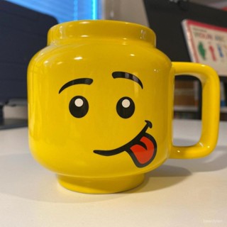 咖啡杯 馬克杯 陶瓷杯 造型 杯子 喝水 LEGO積木陶瓷馬克杯卡通咖啡杯超可愛喝水杯家用兒童杯子生日禮物 交換禮物 禮
