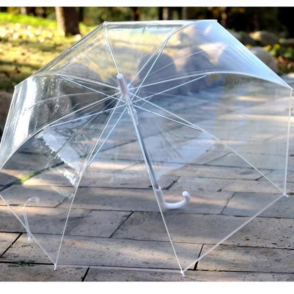 透明雨傘成人兒童兩用網紅加大厚手繪DIY8骨雨傘長柄傘其它碰擊布