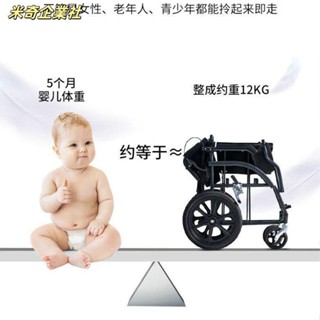 💦米奇企業社💦舒適輪椅 折疊輪椅 輪椅折疊輕便小型老人專用旅行超輕簡易手推車殘疾老年人代步車