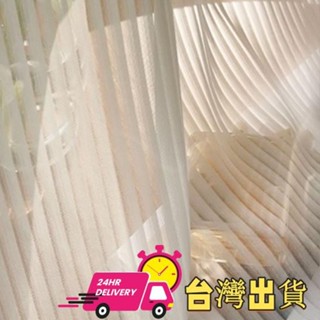 【限時特賣】魔鬼氈白色紗簾 簡約現代白紗 窗紗透光不透人豎百葉夢幻素色簾紗 隔間簾 紗簾 陽臺客廳隔斷簾 半遮光落地窗簾