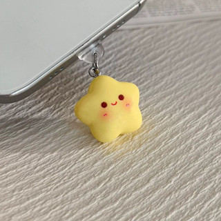 新品特惠💕【店鋪熱銷】樹脂可愛胖星星手機防塵塞typec安卓蘋果充電usb通用防灰塵塞子