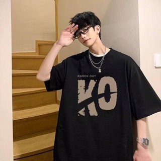 短袖男 韓版 夏季 新款 大碼 圓領短T 寬鬆 潮流 百搭 休閒 上衣 半袖 印花t 五分袖 短袖男 男t（LT370）