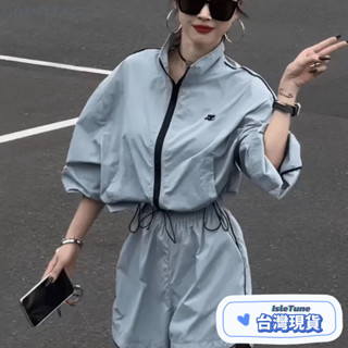 🎶小鈴音🌷新品🌷韓係女裝/長裙/夏季/套裝女/開衫/上衣女/顯瘦/女生套裝/穿搭/韓版寬鬆休閒長袖防曬運動套裝女夏