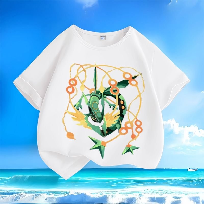 🔥桃園出貨🔥精靈寶可夢神獸天空龍裂空座夏男女中小兒童短袖T恤純棉圓領上衣 QM7S