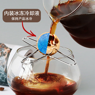 🔥損壞包賠 免運🔥熱賣咖啡工具 帶支架可重複使用不銹鋼咖啡冰球 冷凍萃取