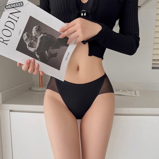 洋氣時尚小可愛性感無痕內褲女網紗超薄透氣冰絲涼感一片式包臀高開叉舒適三角褲網紅新款s636333