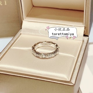 二手正品 BVLGARI寶格麗 SERPRNTI 18K白金戒指 蛇骨 鑽石戒指 鑽戒 AN856949