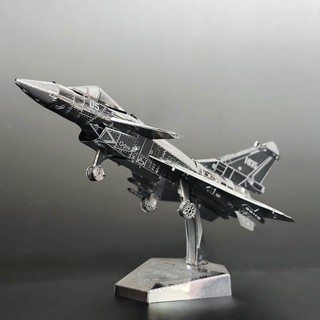 ✨特惠手作 diy 殲-10B戰鬥機 3D立體拚圖拚接 金屬拚裝模型 高顔值手工diy 手工課玩具 生日禮物 情人節禮物