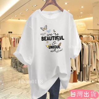 純棉T恤大尺碼女裝寬鬆顯瘦中長款上衣短袖上衣夏天衣服韓國上衣女生衣服女上衣短袖T恤大碼上衣tihan0118