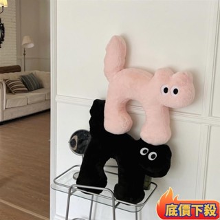 🔥蘆竹發貨🔥可愛卡通貓咪抱枕少女心毛絨玩偶客廳沙發腰靠臥室床上靠墊創意護頸頭枕🔥🔥
