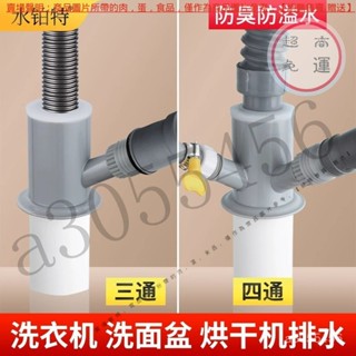 【臺灣倉本島拚出貨】麵盆洗衣機下水管二閤一接頭陽臺水池烘幹機小廚寶空調管排水三通【家庭小秒手百貨】