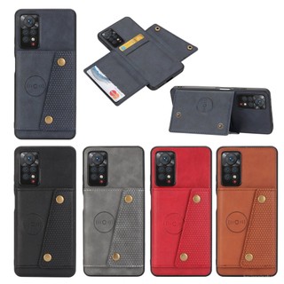 免運 臺灣出貨 小米手機殻 適用紅米NOTE11PRO國外版4G卡包手機殻note11貼皮手機套note11pro IF