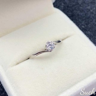 Such·戒指|s雪花款戒指 模擬鉆戒30/50分1克拉女結婚求婚戒指 戒指女 尾戒 戒子 食指戒指 戒指女生 指環