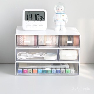 ❤盧竹出貨❤桌麵收納盒化妝品首飾整理透明文具學生辦公多層抽屜簡約桌上多格桌上收納