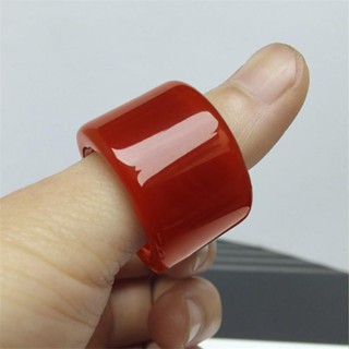 天然瑪瑙戒指 瑪瑙扳指天然紅瑪瑙扳指戒指大拇指加寬時尚男款女款扳指環 YC0W