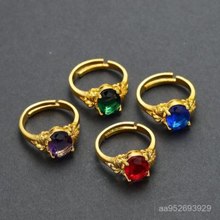 💎金福源珠寶💎2025新款越南沙金戒指女食指戒女開口模擬黃金色久不掉色首飾正品水晶戒指 寶石戒指 鈦鋼戒指 鑽石戒指