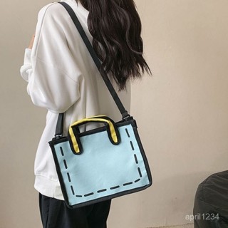 蝦皮最低價【1034人收藏】卡通二次元日係帆布帆布包包女新款少女單肩手提袋小眾斜挎包
