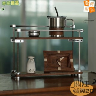 💗爆款精品💗咖啡角杯子架 盲盒手辦收納架 梳妝檯桌面收納 黑胡桃木 復古 中古 風工業風 多層收納整理ｒｏｎｇ