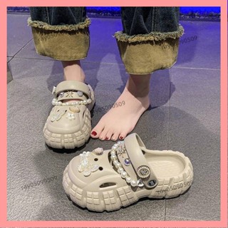 九月✨踩屎感洞洞鞋女款2024新款夏季外穿顯腳小包頭半拖鞋厚底沙灘涼拖泰國懶人鞋 厚底穆勒鞋 防滑室內懶人拖鞋 DDX