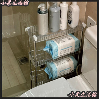 🍀臺灣發貨🍀天熱銷件透明亞克力推車浴室角落地衛生間移動置物架零食多層化妝品納浴室收納架 浴室置物架 衛生間收納架