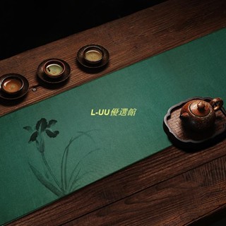 墨綠桌旗 中式禪意 茶席防水 紅木茶几 實木茶桌布 輕奢裝飾品 簡約風格