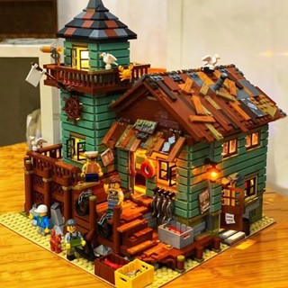 漁夫小屋 相容樂高積木 積木 建築積木 街景3D立體房子模型 高難度拚裝玩具 兒童玩具 小顆粒積木 拼裝玩具