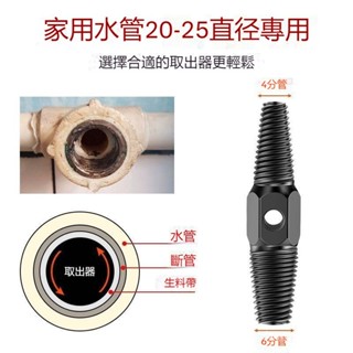 【通用20-25直徑水管】家用水龍頭專用新款4分6分斷絲取出器通用型水管三角閥取斷器五金