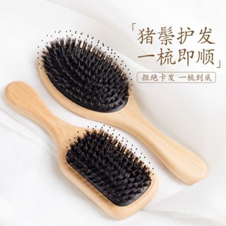 木質氣墊梳 按摩梳 櫸木木梳 按摩頭皮 氣墊按摩梳 豬鬃毛梳子女士專用長髮氣墊梳按摩頭部經絡家用便攜式氣囊大梳子