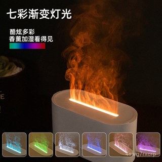 2025最新款✨水氧機 香氛機 加濕器 薰香機 香薰機 擴香機 香薰噴霧機 新款七彩木紋模擬火燄香薰機usb家用辦公桌麵