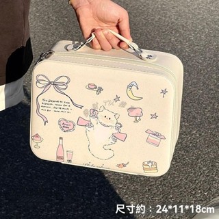 TK推薦✈化妝包帶鏡子可愛手提小化妝箱專業跟妝師旅行箱登機箱