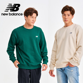 【New Balance】刺繡NB圓領長袖上衣 男性 綠/杏任選 MT41507NWG/MT41507LIN