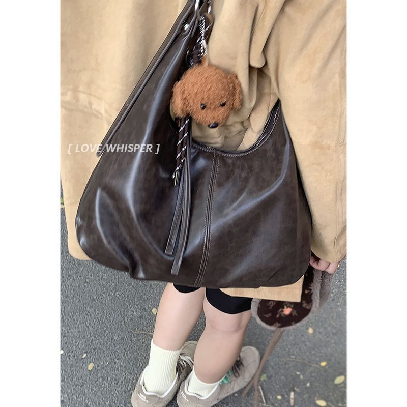 桃園出貨👜 日韓新款廢土風複古腋下包 秋冬新款包包 潮時尚側背包 韓國托特包 百搭單肩包 大容量斜挎包 包包女 托特包