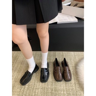 女鞋 大碼 樂福鞋 牛津鞋 真皮 jk ins 韓版 樂福鞋英倫方頭軟皮軟底休閒小皮鞋粗跟豆豆鞋學院百搭深口單鞋子