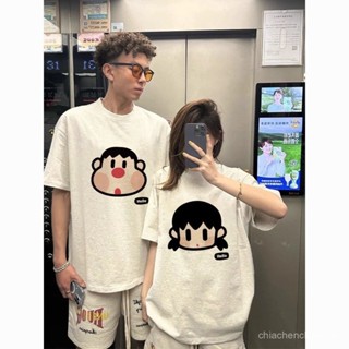 💕6/18大促🌹🌹日係卡通胖虎靜香重磅T恤情侶衣服2025新款夏季純棉潮流情侶短袖 KAJZ