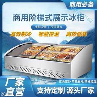 【可開發票】商用階梯冷藏冷凍展示櫃擺攤燒烤臺式保鮮點菜冰櫃熟食炸串冰臺(不含運，下標諮詢客服)